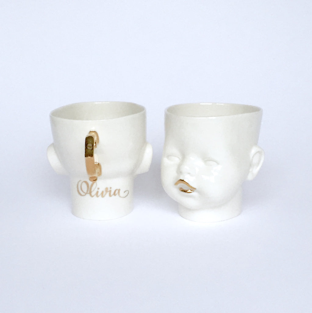"OH Baby!" cup/mug blue with personalisation