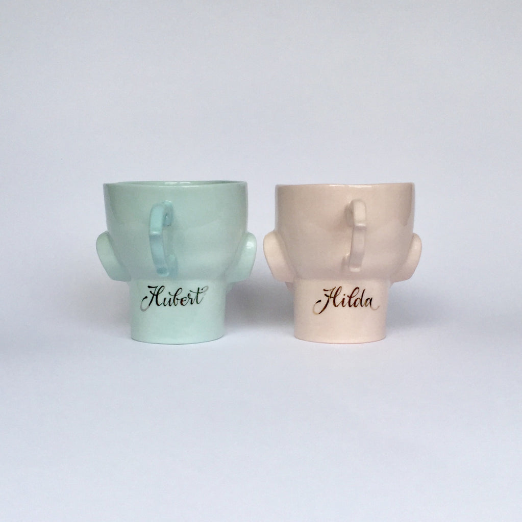"OH Baby!" cup/mug pink with personalisation