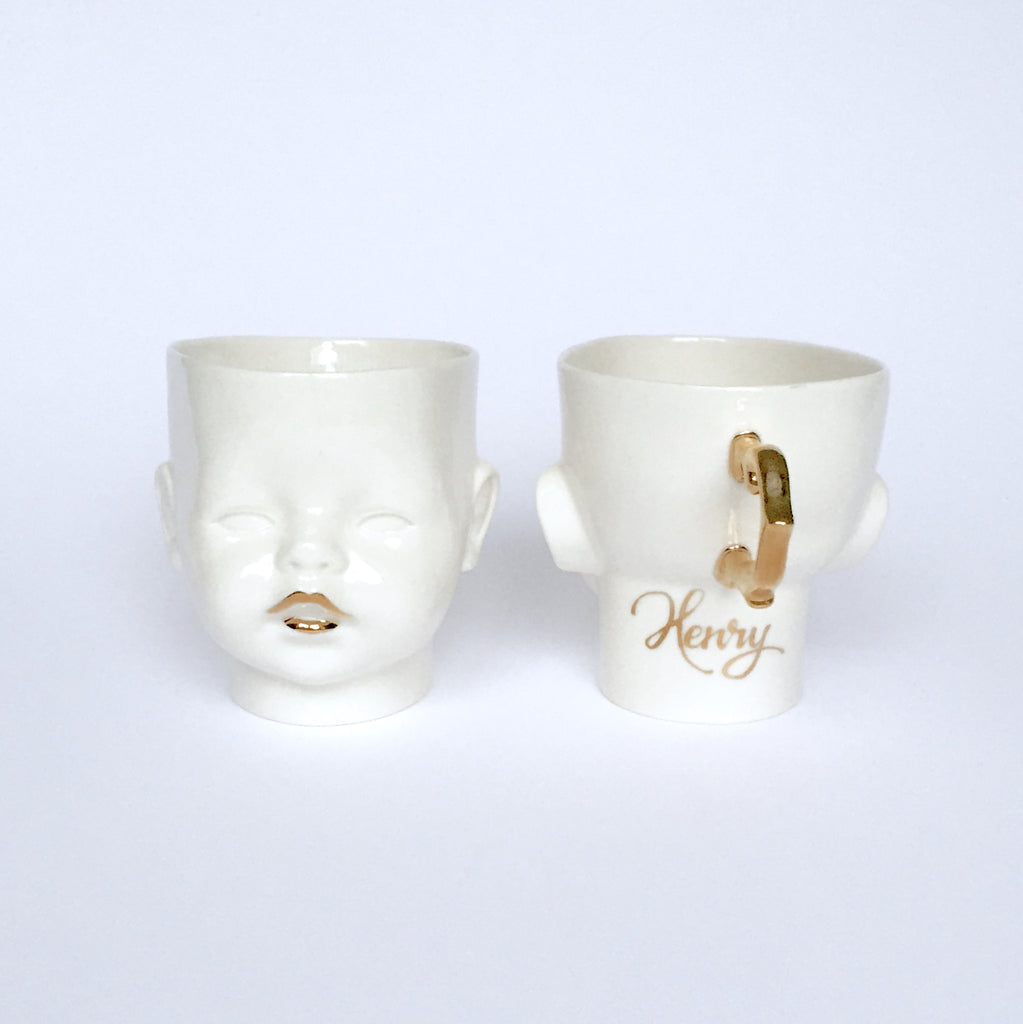 "OH Baby!" cup/mug pink with personalisation